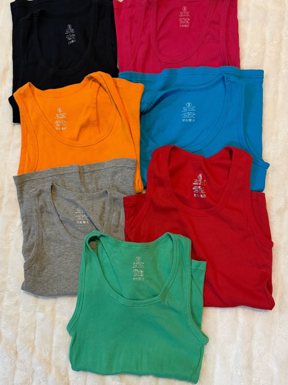 Women’s 7-Piece Ribbed Tank Top Bundle Size Small Multicolor EUC - Picture 1 of 6